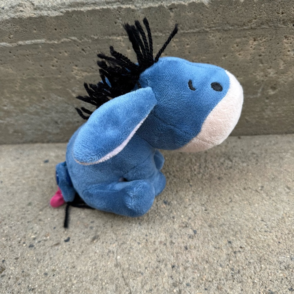 Disney Blue Eeyore Stuffed Animal w Detachable Tail